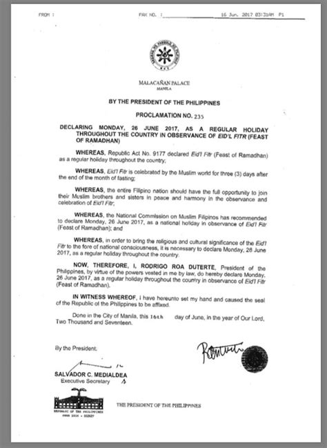 ramadan 2017 holiday philippines.